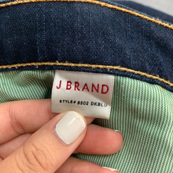 J Brand Bootcut Jeans Womens 32 Dark Denim Mid Rise 5 Pocket Stretch Zip Fly - Picture 9 of 13